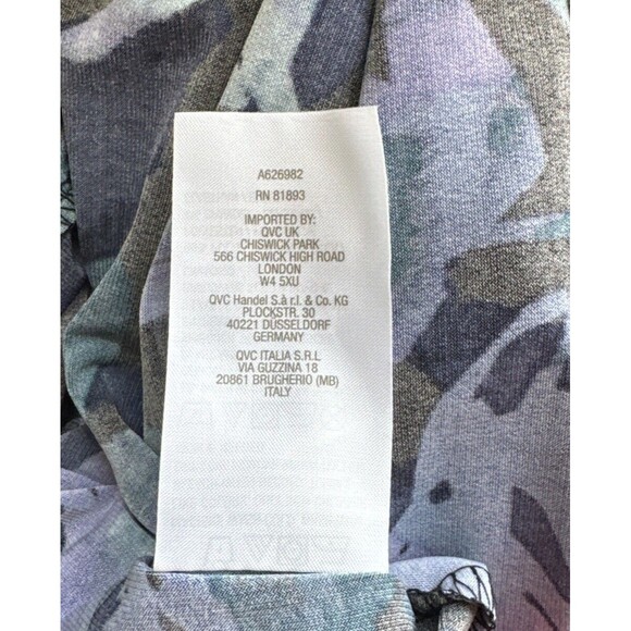 ✅SOLD SUSAN GRAVER Blue Purple Floral Top Liquid Knit Blouse QVC Size Small - Picture 11 of 12